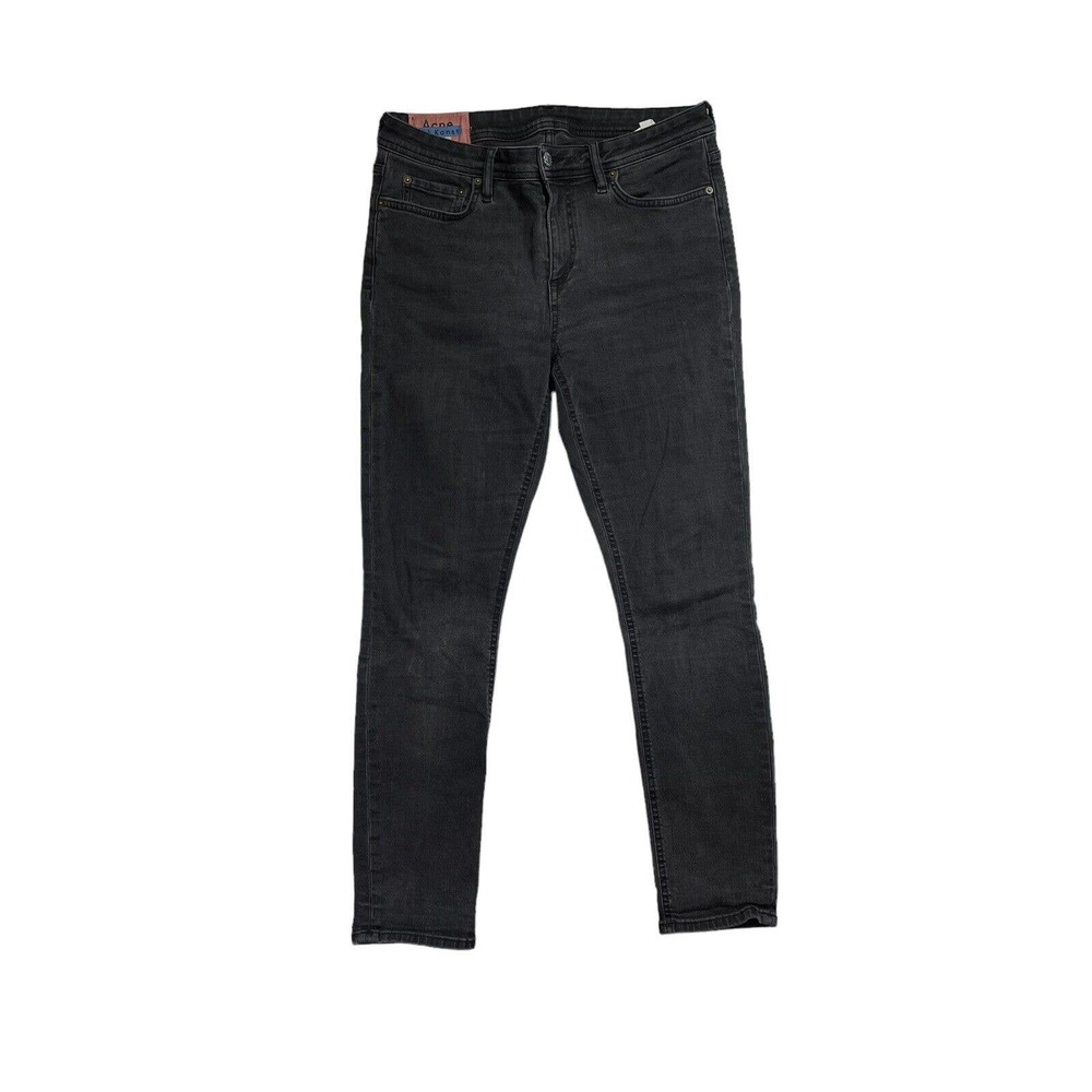 Acne Climb Stay Black Mid Rise Bla Konst Skinny‎ Leg Denim Jeans Size 27